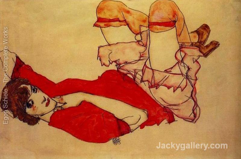 Wally in Red Blouse by Egon Schiele paintings reproduction